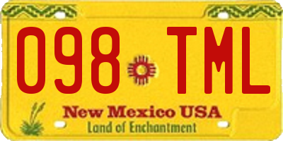 NM license plate 098TML