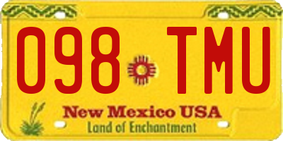 NM license plate 098TMU