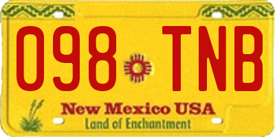 NM license plate 098TNB
