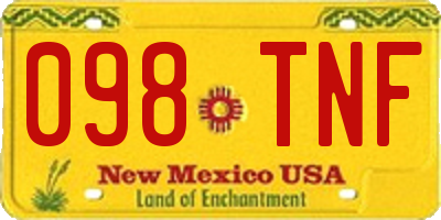 NM license plate 098TNF