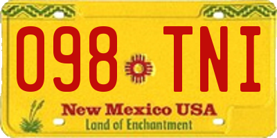 NM license plate 098TNI