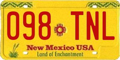 NM license plate 098TNL