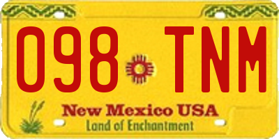NM license plate 098TNM