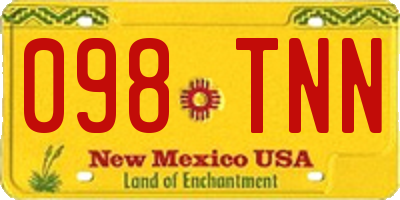 NM license plate 098TNN
