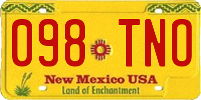 NM license plate 098TNO
