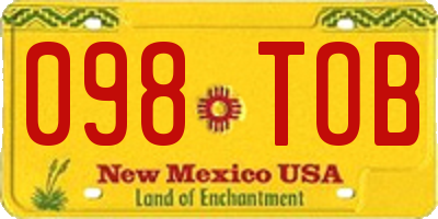 NM license plate 098TOB