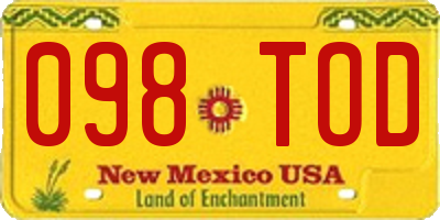 NM license plate 098TOD