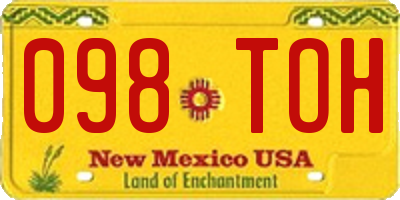 NM license plate 098TOH