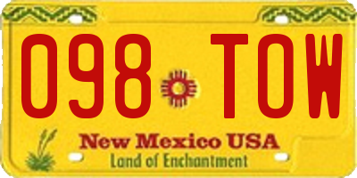 NM license plate 098TOW