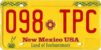 NM license plate 098TPC