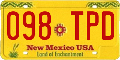NM license plate 098TPD