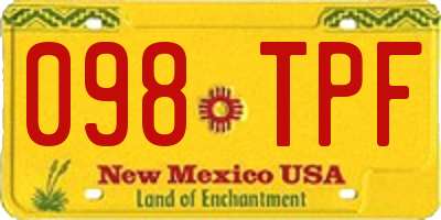 NM license plate 098TPF