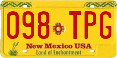 NM license plate 098TPG