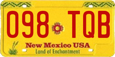 NM license plate 098TQB