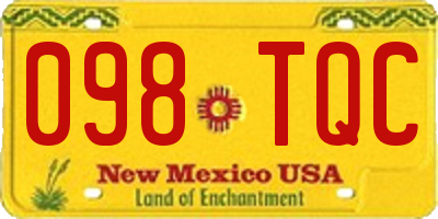 NM license plate 098TQC