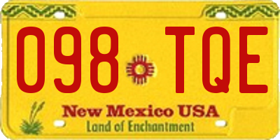 NM license plate 098TQE