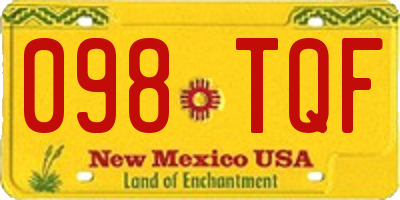 NM license plate 098TQF