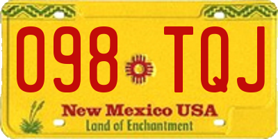 NM license plate 098TQJ