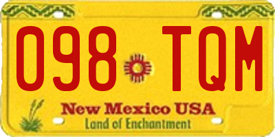NM license plate 098TQM