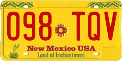 NM license plate 098TQV