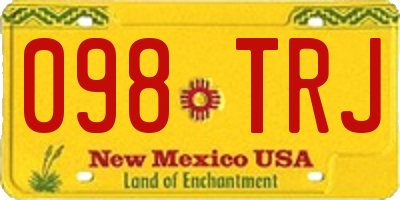 NM license plate 098TRJ
