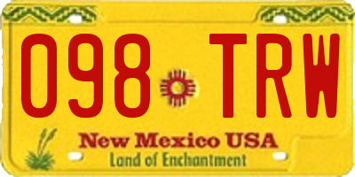NM license plate 098TRW
