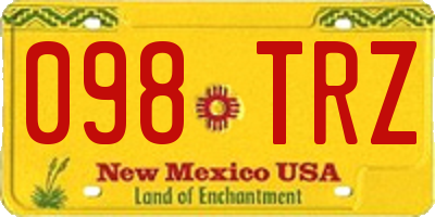 NM license plate 098TRZ