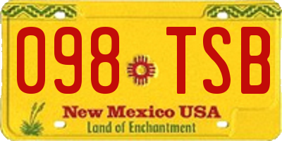 NM license plate 098TSB