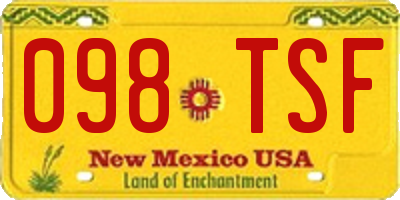 NM license plate 098TSF