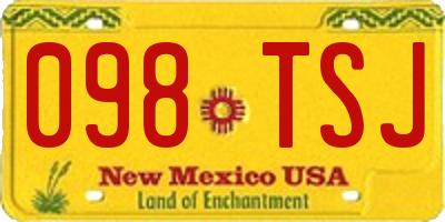 NM license plate 098TSJ