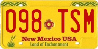 NM license plate 098TSM