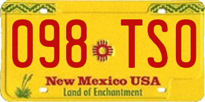 NM license plate 098TSO
