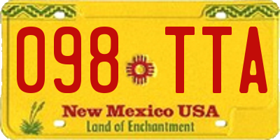 NM license plate 098TTA