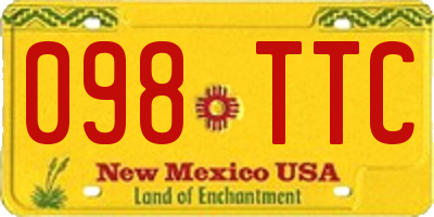 NM license plate 098TTC