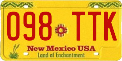 NM license plate 098TTK