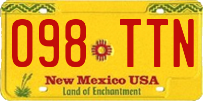 NM license plate 098TTN