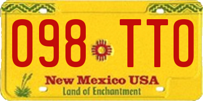 NM license plate 098TTO