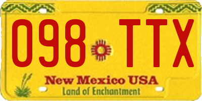 NM license plate 098TTX