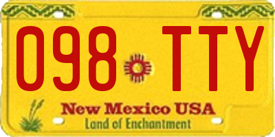 NM license plate 098TTY