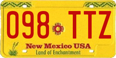 NM license plate 098TTZ