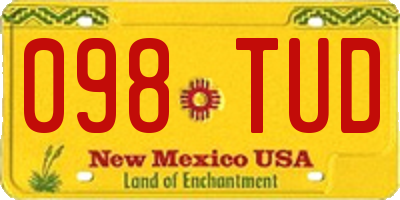 NM license plate 098TUD