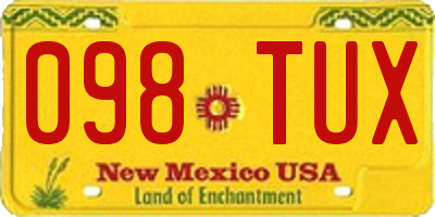 NM license plate 098TUX
