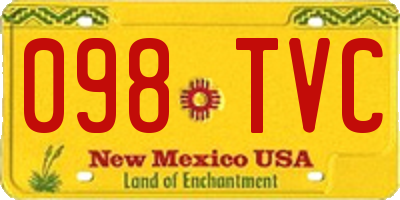 NM license plate 098TVC