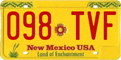 NM license plate 098TVF