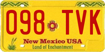 NM license plate 098TVK
