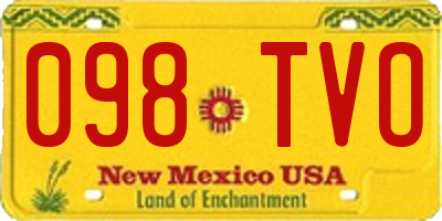 NM license plate 098TVO