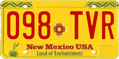 NM license plate 098TVR
