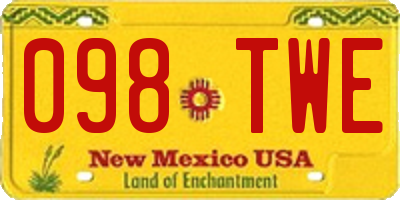 NM license plate 098TWE