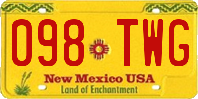 NM license plate 098TWG