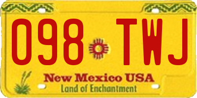 NM license plate 098TWJ